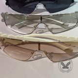 Fashion Y2K Metal Full Frame Heart PC Sunglasses
