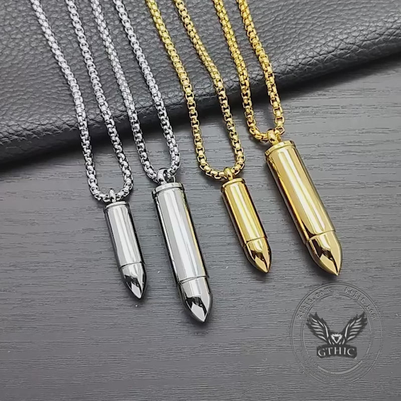 Simple Bullet Stainless Steel Openable Pendant
