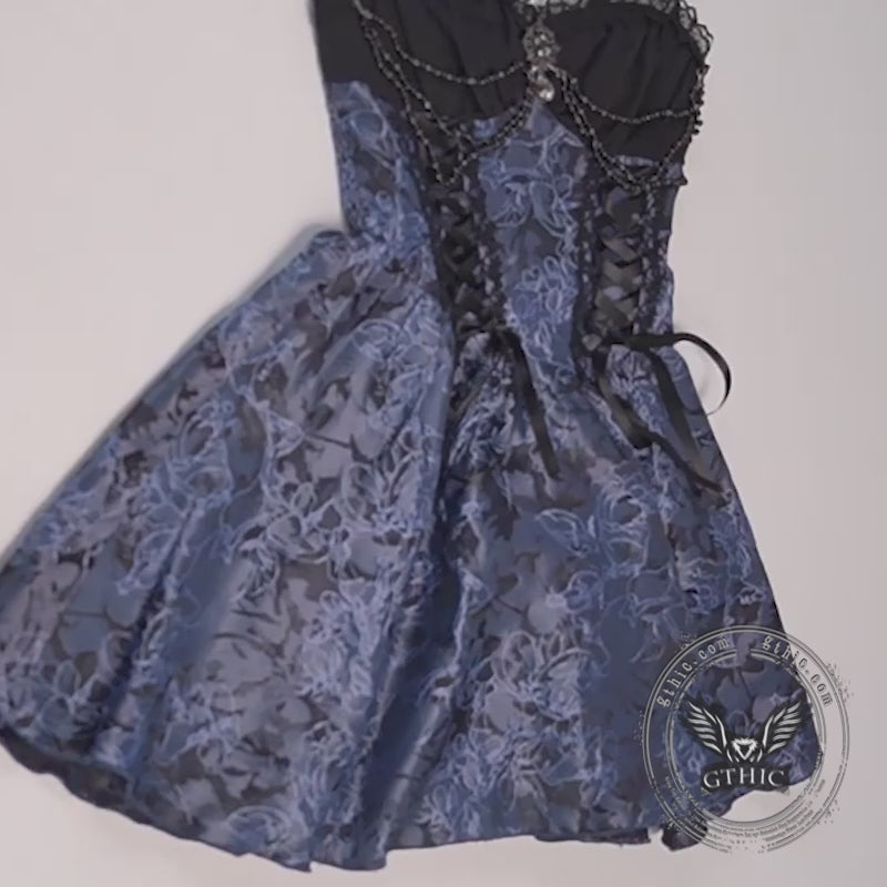 Gothic Two-Tone Jacquard Cover-Up Slip Dress Set