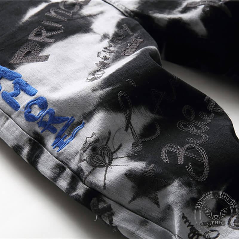 Prince Embroidered Print Cotton Pants | Gthic.com