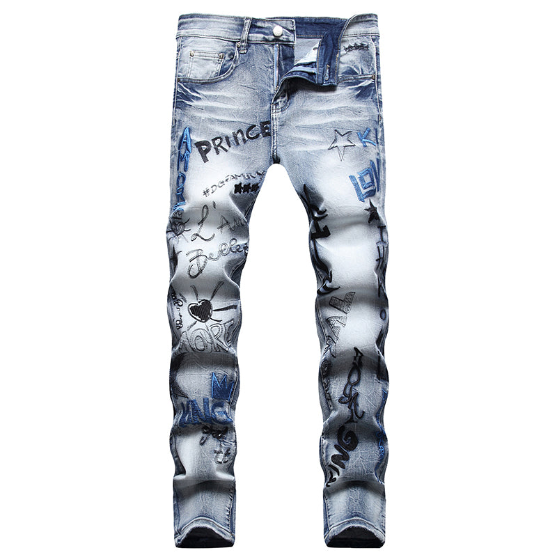 Prince Letter Print Cotton Pants | Gthic.com