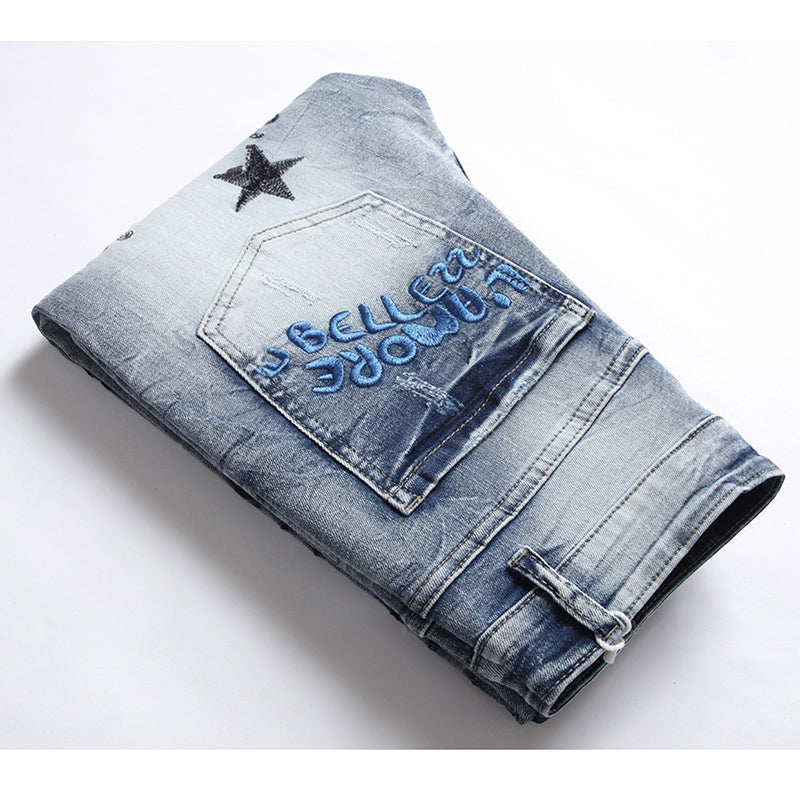 Prince Letter Print Cotton Pants