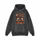 Pumpkin Head Ghost Bookshelf Vintage Washed Hoodie Sweatshirt 01 | Gthic.com