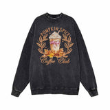 Pumpkin Spice Coffee Club Vintage Washed Hoodie Sweatshirt