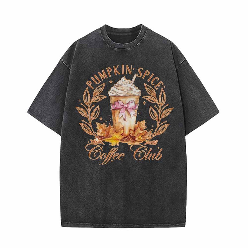 Pumpkin Spice Coffee Club Vintage Washed T-shirt