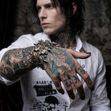 Punk-Industrial Niche-Style Riveted Gothic Alloy Bracelet | Gthic.com