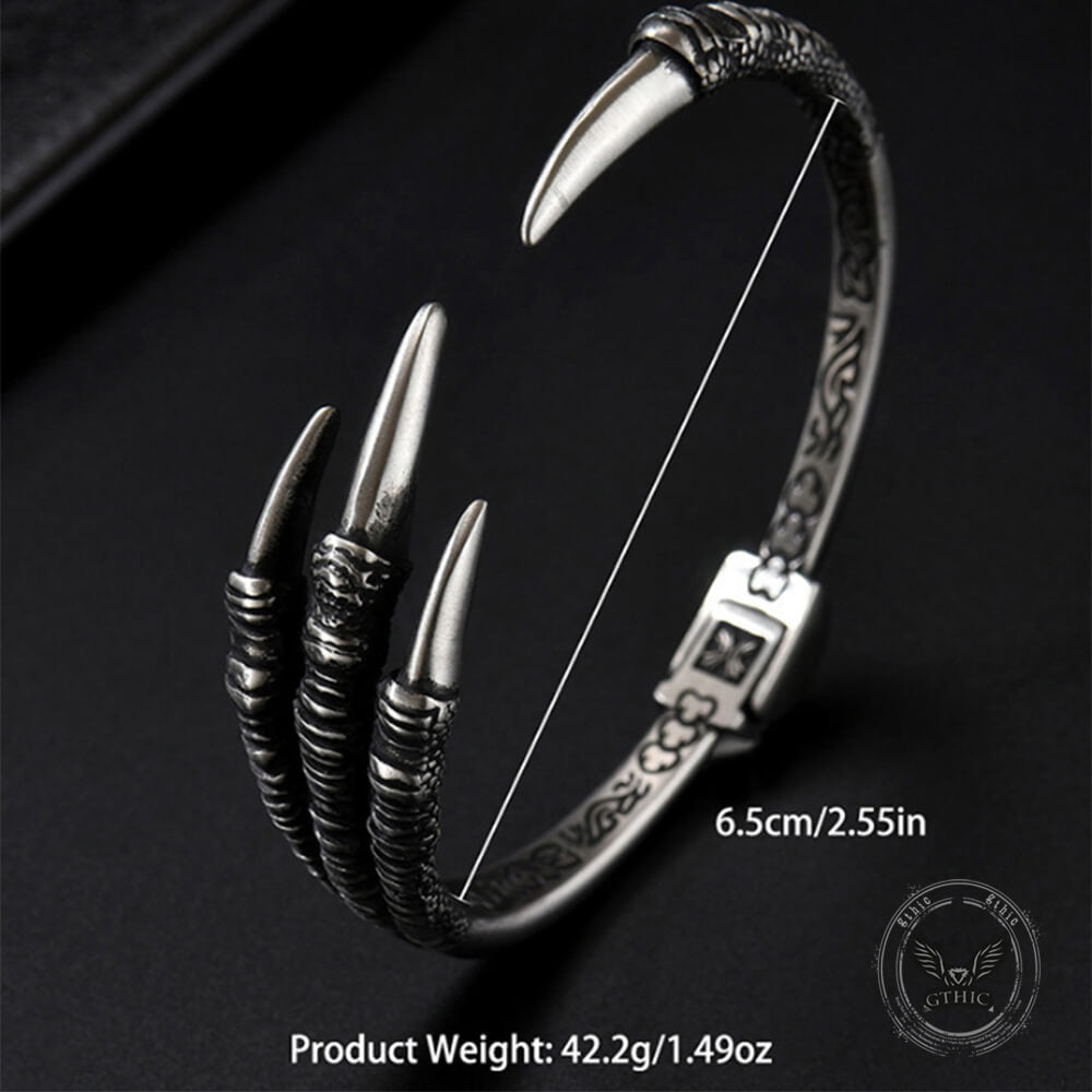 Punk-Style Dragon Claw Stainless Steel Open Bracelet | Gthic.com