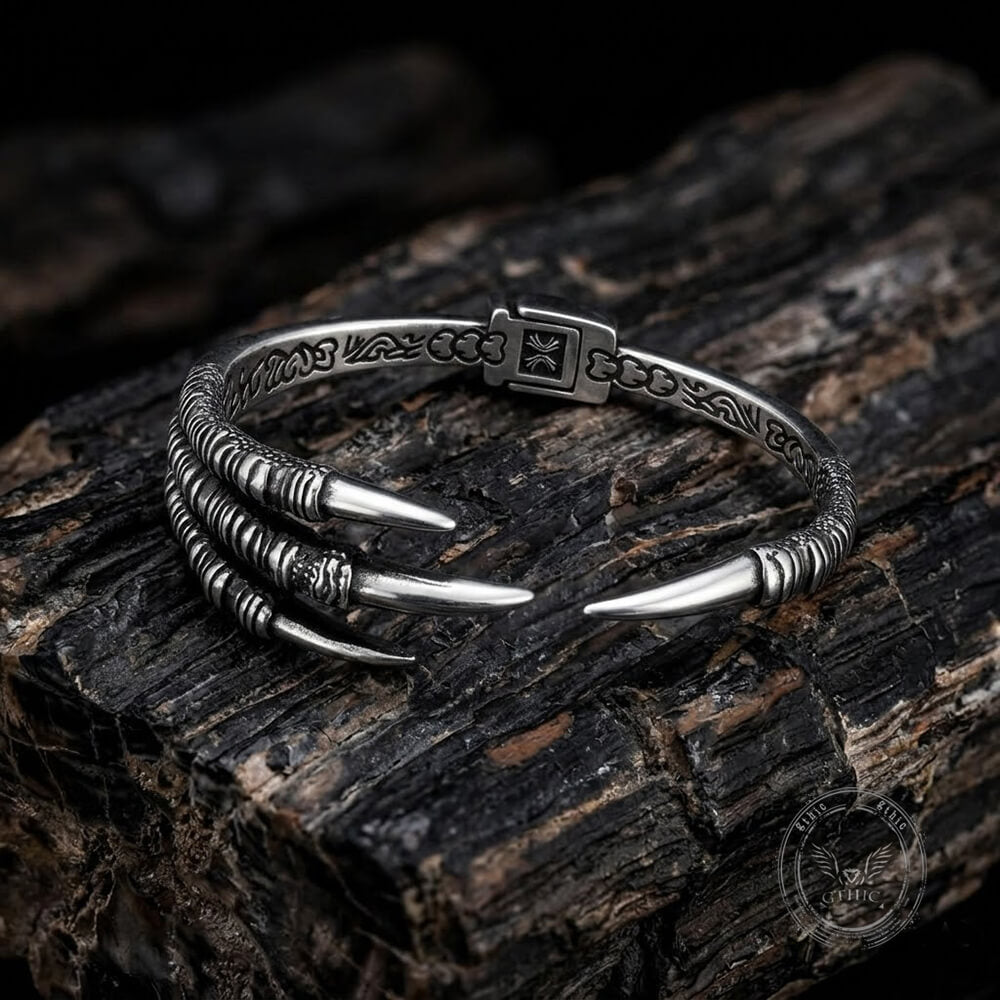 Punk-Style Dragon Claw Stainless Steel Open Bracelet | Gthic.com