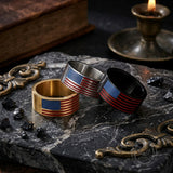 Punk American Flag Stainless Steel Band Ring | Gthic.com