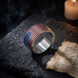 Punk American Flag Stainless Steel Band Ring | Gthic.com