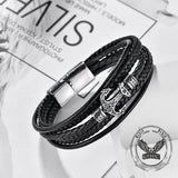 Punk Anchor Multi-layer Braided Leather Bracelet