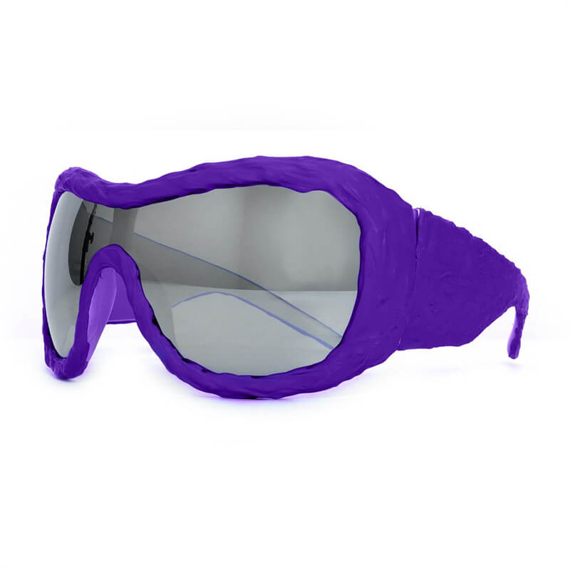 Punk Avant-Garde Drip Glue PC Sunglasses, Purple