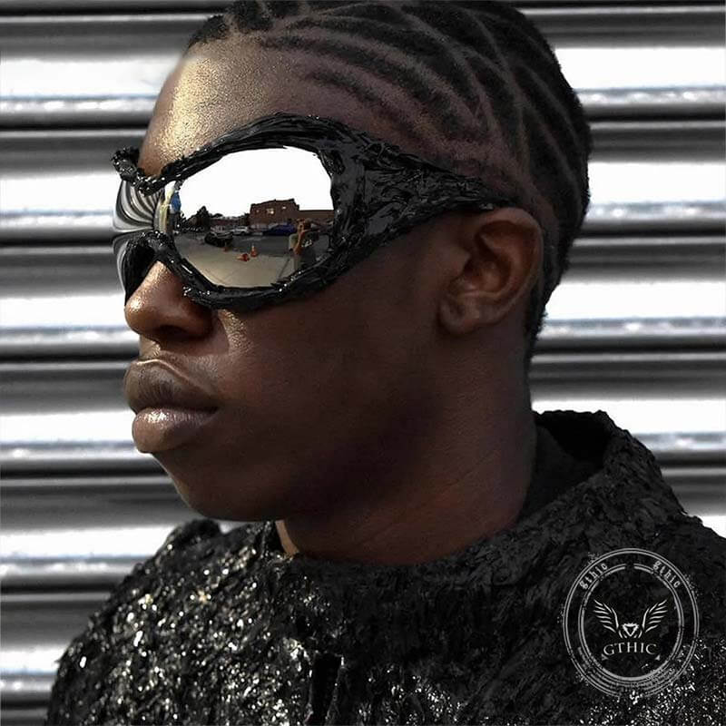 Punk Avant-Garde Drip Glue PC Sunglasses 02 | Gthic.com