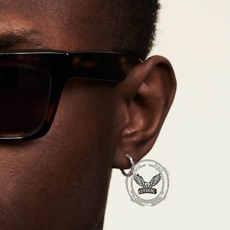 Punk Bamboo Stainless Steel Hoop Earrings