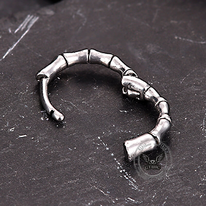 Punk Bamboo Stainless Steel Hoop Earrings