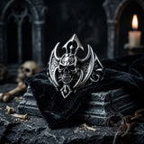 Punk Bat Skull Stainless Steel Gothic Ring | Gthic.com