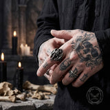 Punk Bat Skull Stainless Steel Gothic Ring | Gthic.com