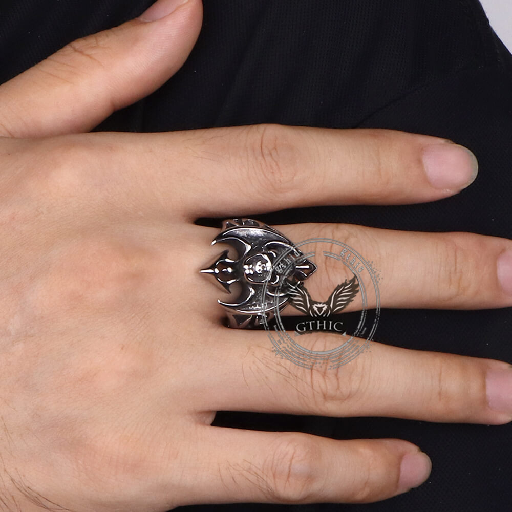 Punk Bat Skull Stainless Steel Gothic Ring
