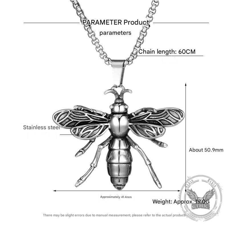 Punk Bee Stainless Steel Insect Pendant