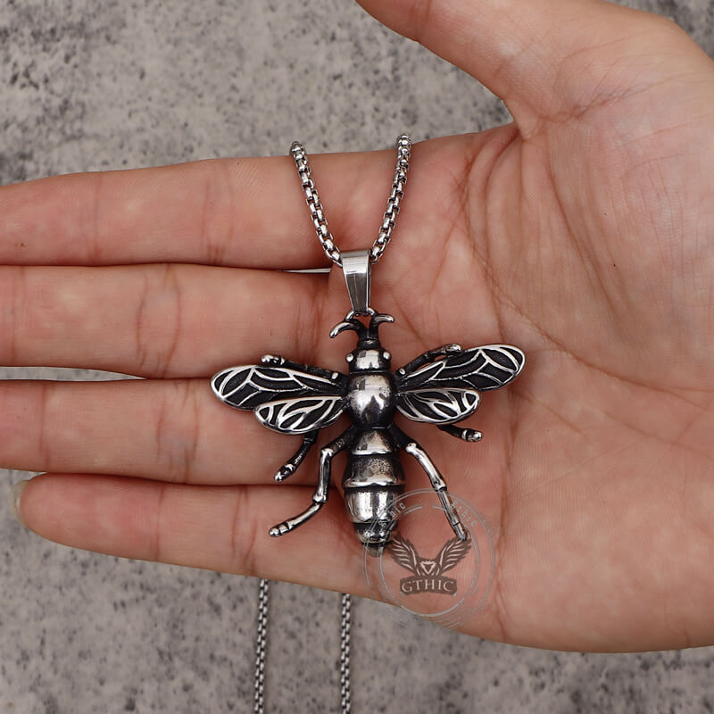 Punk Bee Stainless Steel Insect Pendant