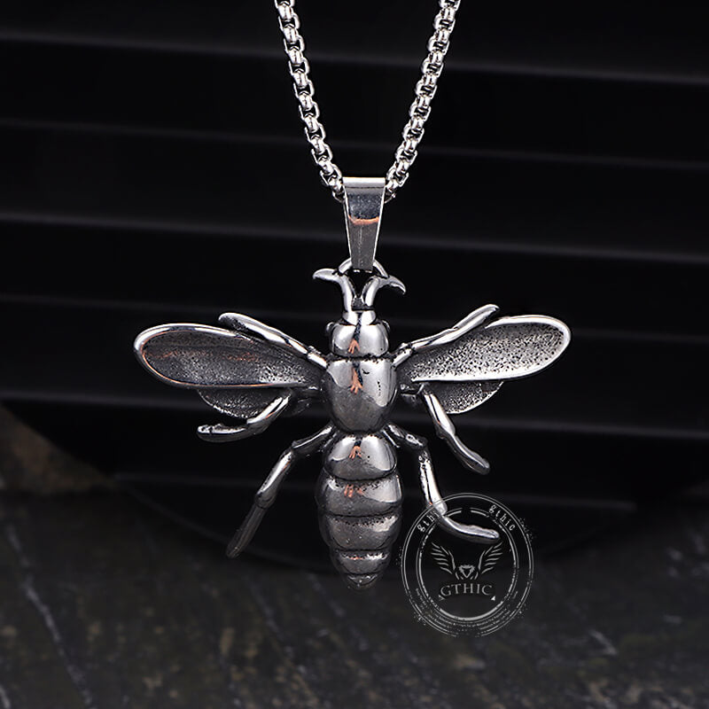 Punk Bee Stainless Steel Insect Pendant