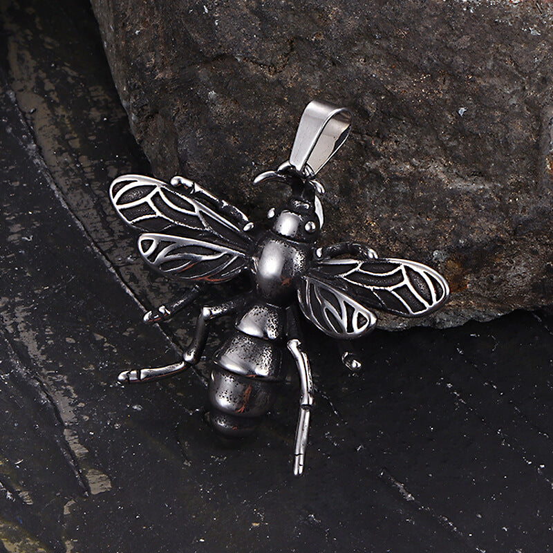 Punk Bee Stainless Steel Insect Pendant | Gthic.com