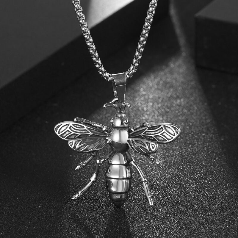 Punk Bee Stainless Steel Insect Pendant | Gthic.com