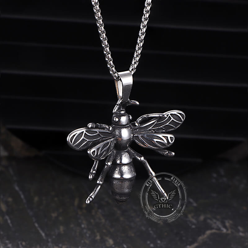 Punk Bee Stainless Steel Insect Pendant
