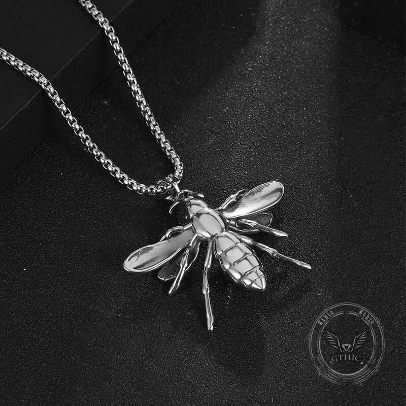Punk Bee Stainless Steel Insect Pendant