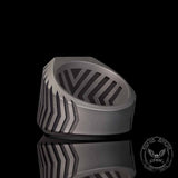 Punk Black Gemstone Sterling Silver Square Ring