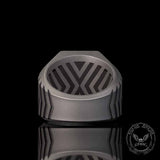 Punk Black Gemstone Sterling Silver Square Ring