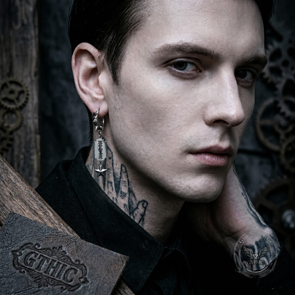 Punk Blade Spike Stainless Steel Stud Earrings | Gthic.com