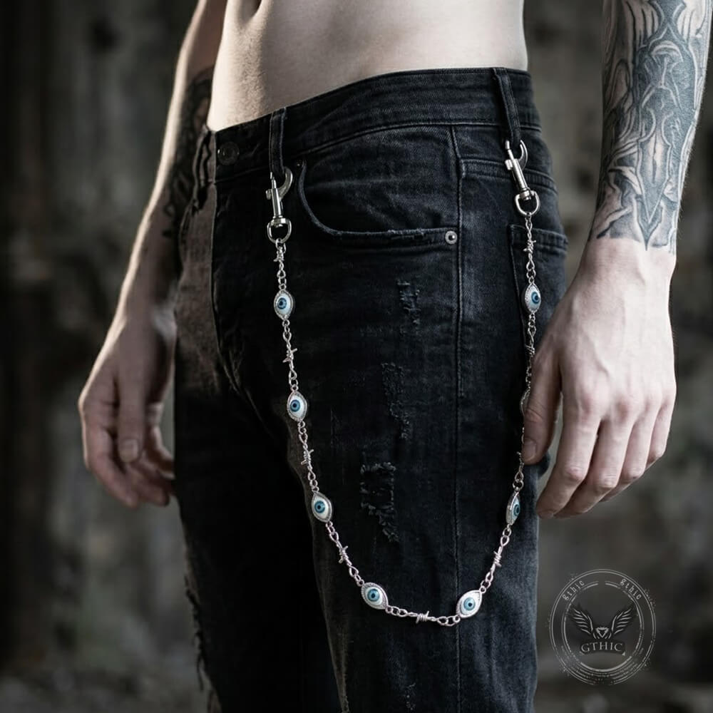 Punk Blue-Eyed Thorn-Spliced Alloy Pant Chain | Gthic.com