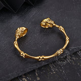 Punk Bones Joints Stainless Steel Skull Open Bracelet