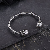 Punk Bones Joints Stainless Steel Skull Open Bracelet