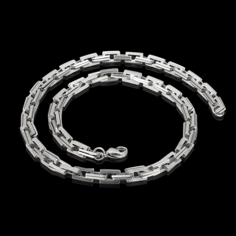 Punk Box Chain Stainless Steel Necklace | Gthic.com