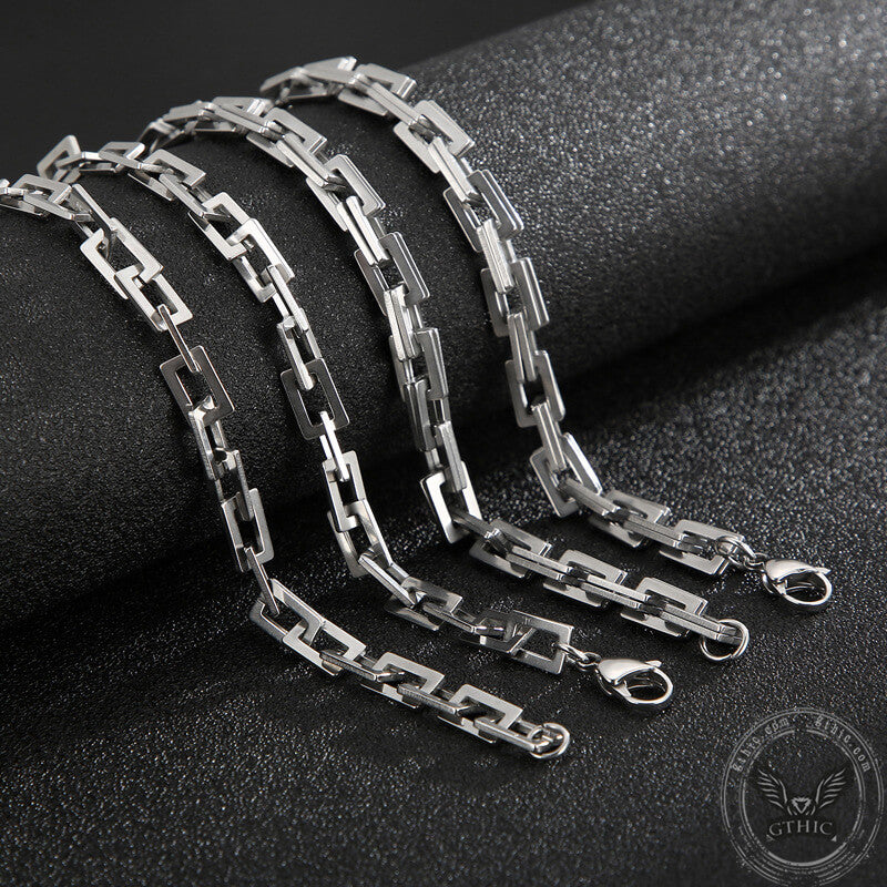 Punk Box Chain Stainless Steel Necklace | Gthic.com