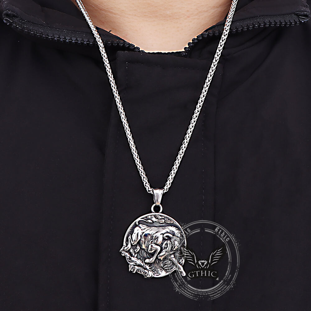 Punk Bull Charging Stainless Steel Animal Pendant | Gthic.com