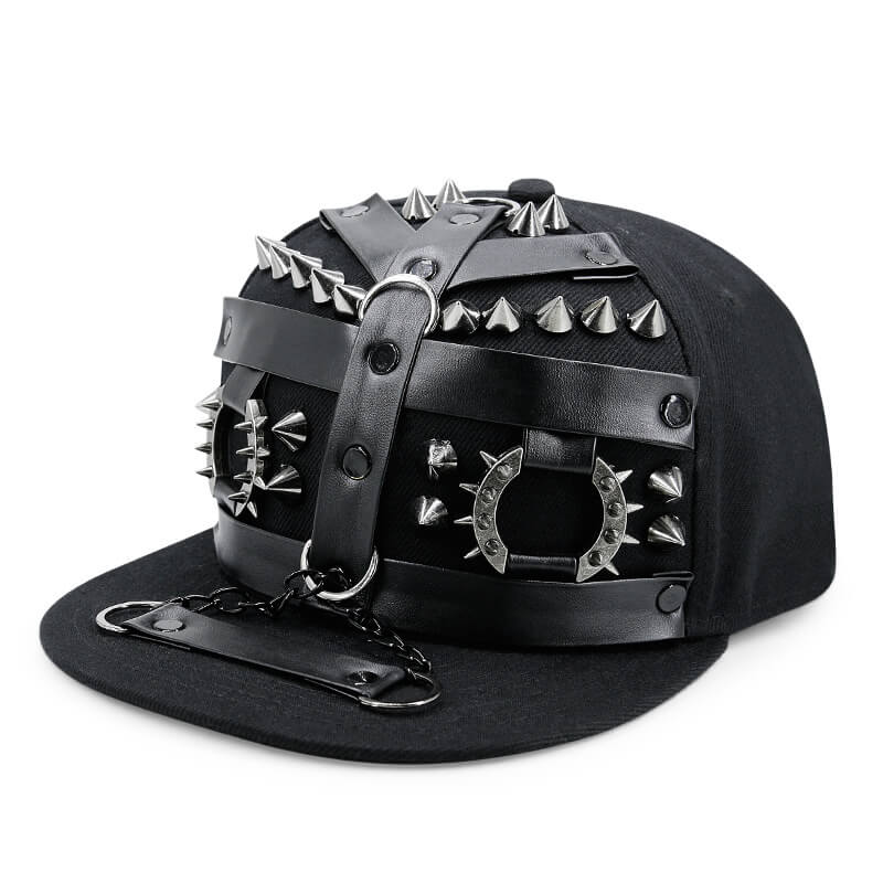 Punk Bullet Design Studded Baseball Cap | Gthic.com