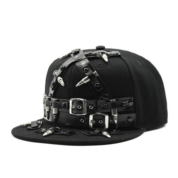 Punk Bullet Design Studded Baseball Cap | Gthic.com