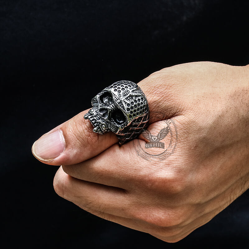 Punk Calvarium Skull Stainless Steel Ring