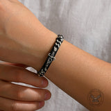 Punk Carved Totem PU Leather Bracelet | Gthic.com