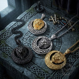 Punk Celtic Gem Hollow Lion Head Stainless Steel Pendant | Gthic.com
