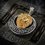 Punk Celtic Gem Hollow Lion Head Stainless Steel Pendant
