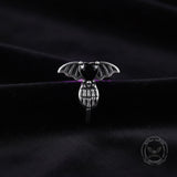 Punk Claw Black Zircon Wing Stainless Steel Screw Earrings