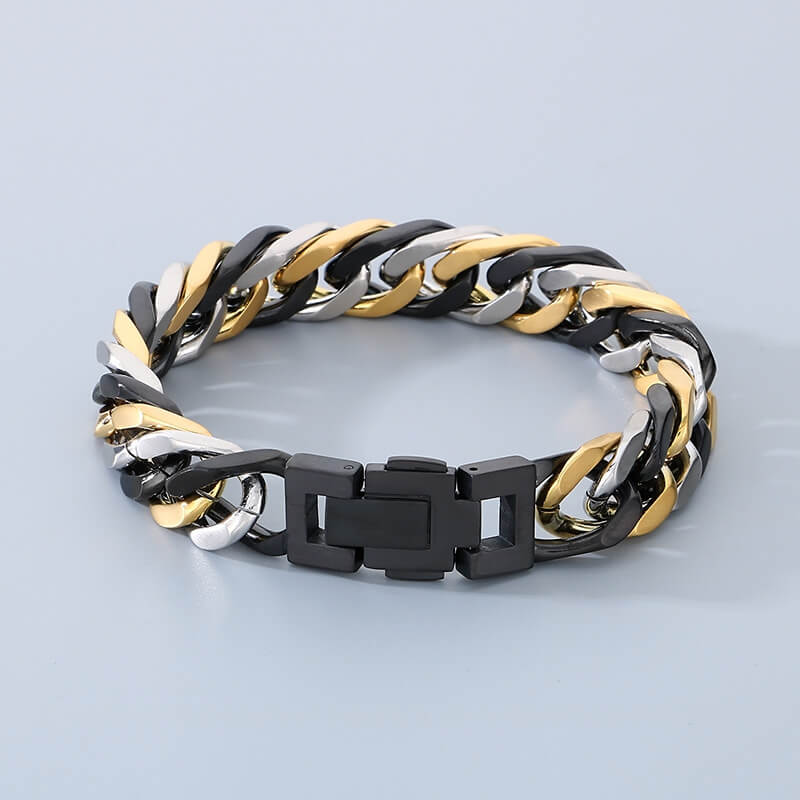 Punk Colorful Design Cuban Chain Stainless Steel Bracelet | Gthic.com