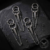 Punk Conical Spikes Tassels Stainless Steel Earrings | Gthic.com