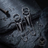 Punk Conical Spikes Tassels Stainless Steel Earrings | Gthic.com