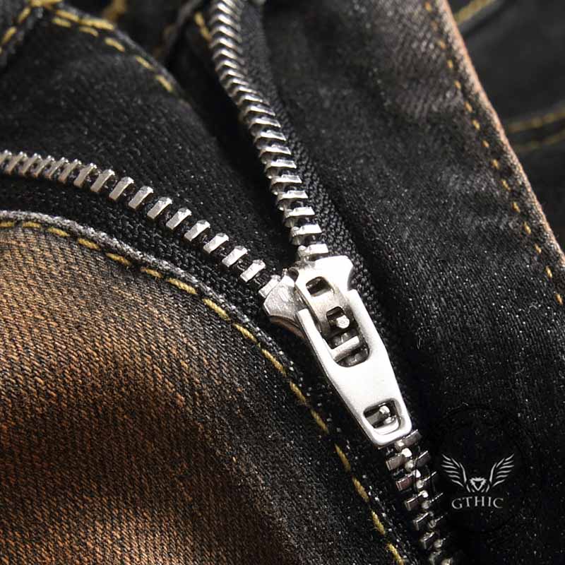 Punk Contrast Slim Fit Stretch Retro Jeans