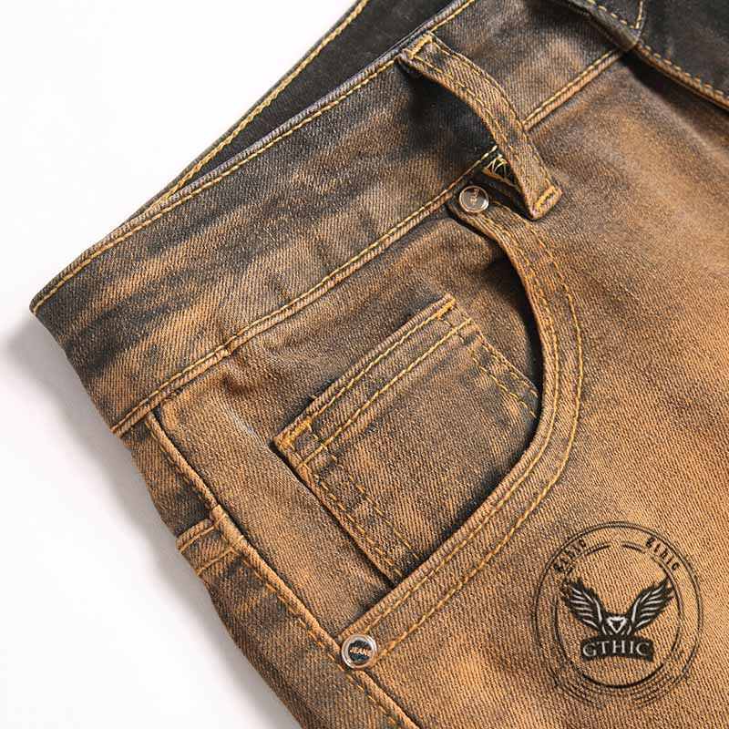 Punk Contrast Slim Fit Stretch Retro Jeans